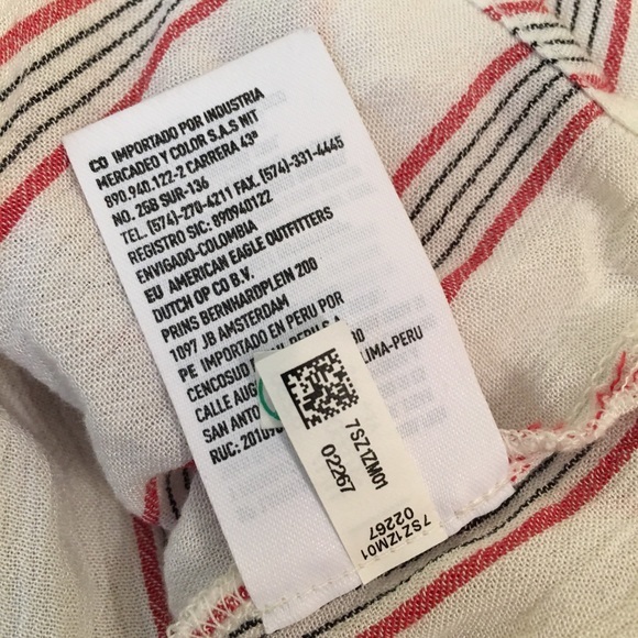 America Eagle Striped Ruffle Crop Top Tie Front S - Picture 10 of 10